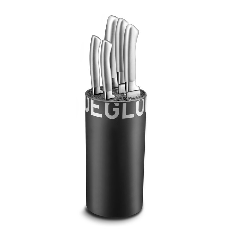 Déglon Oryx 6 Piece Stainless Steel Knife Block Set, Black