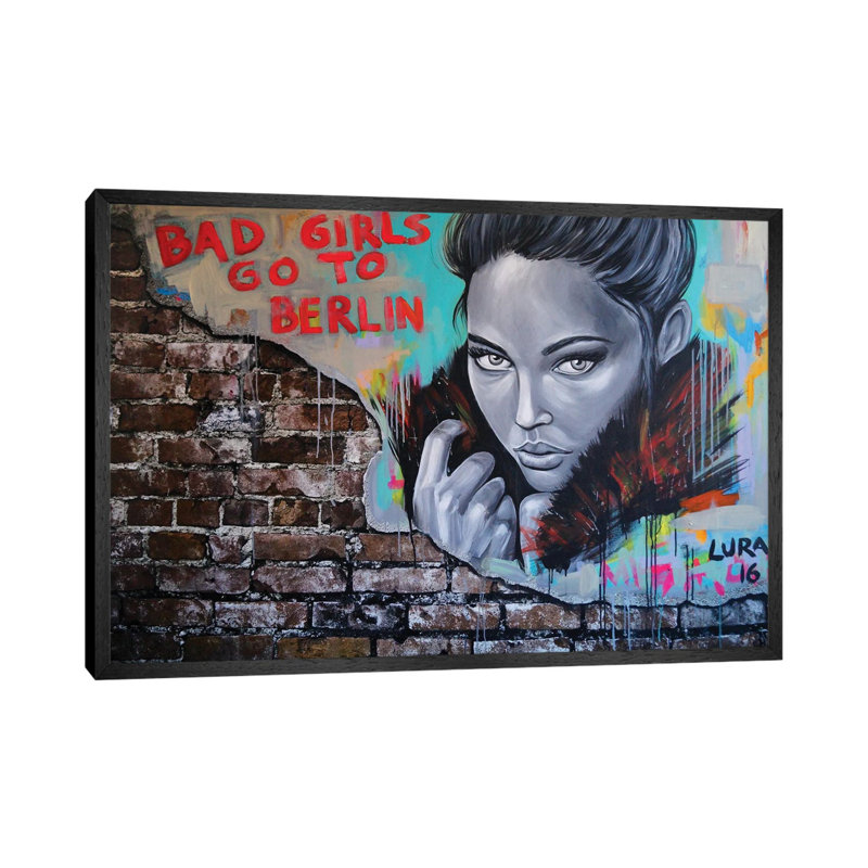 Bad Girls Go To Berlin by Natmir Lura - Print on Canvas, 66.04 cm H x 45.72 cm W, Black Framed