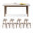 4 - Person White Rectangular Solid Wood Sintered Stone Tabletop Dining Table Set-110584239