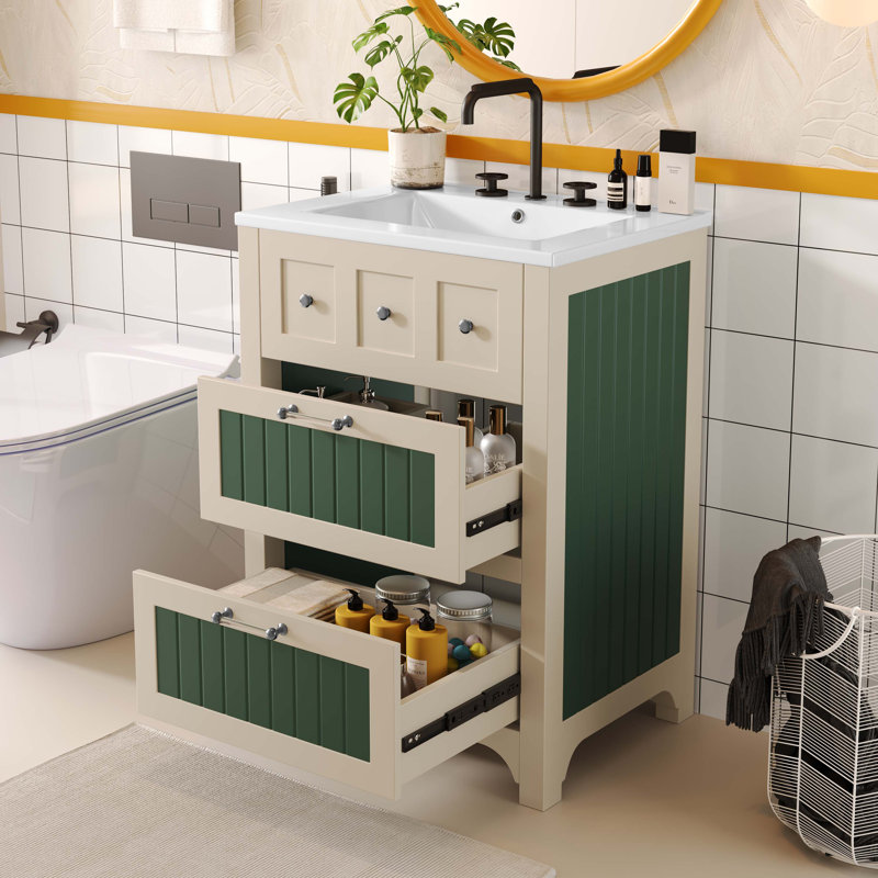 Meuble-lavabo à 2 tiroirs Raylee