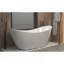 Baignoire autoportante en acrylique 59 po avec trop-plein chromé et bonde escamotable, certifiée Cupc, blanc brillant