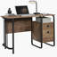 Bureau avec rangement organisé, finition chêne