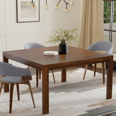 Wilson 54"W Wood Square Dining Table, Transitional Style, Seats 8
