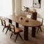Table de salle à manger ovale en bois massif brun noisette-721170531