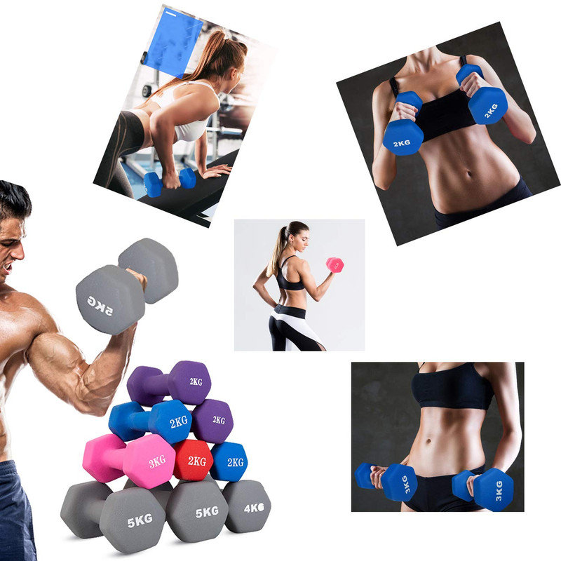 2 haltères en néoprène avec revêtement par immersion pour poids d'exercice et tonification musculaire, bleu 1 lb