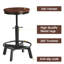 Ensemble de tabourets de bar, tabourets de bar réglables en métal avec repose-pieds