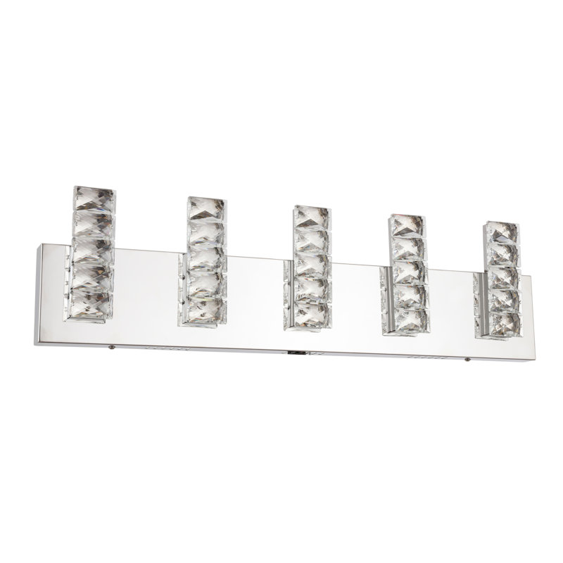 Polla Chrome LED Wall Sconce With Clear Crystal Accents