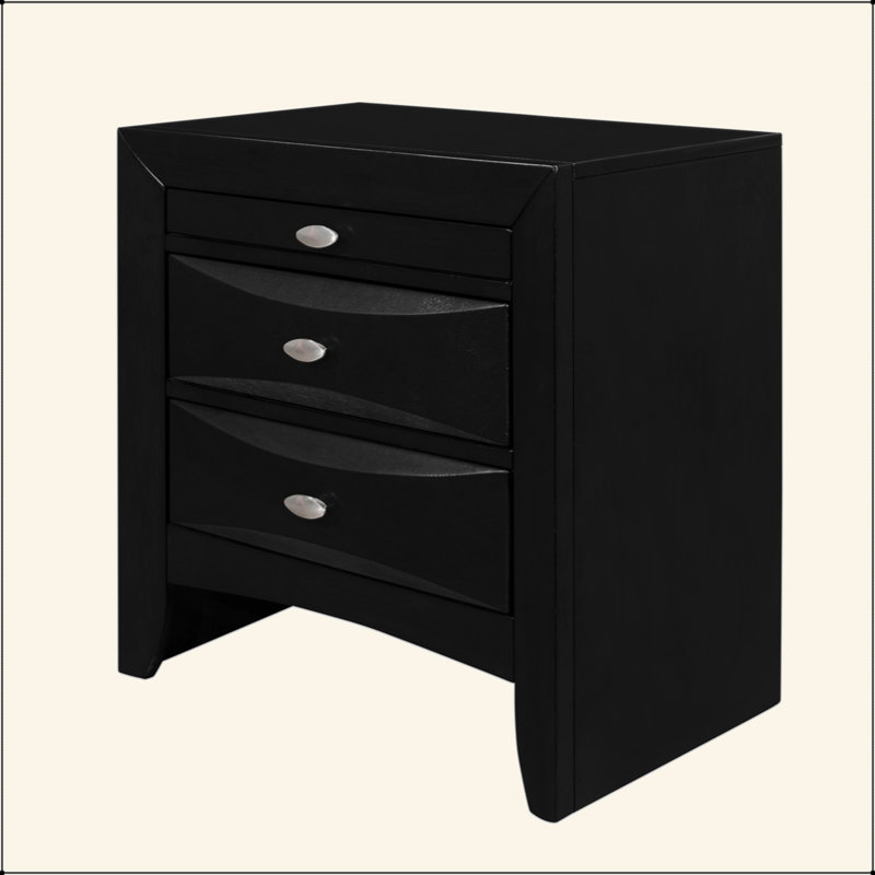 Table de chevet noire Lucille, Noir
