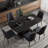 Sindia Rectangular Modern Dining Set, Faux Marble Dining Table And Chair Set for 4-6-619532831-645394663-645394716