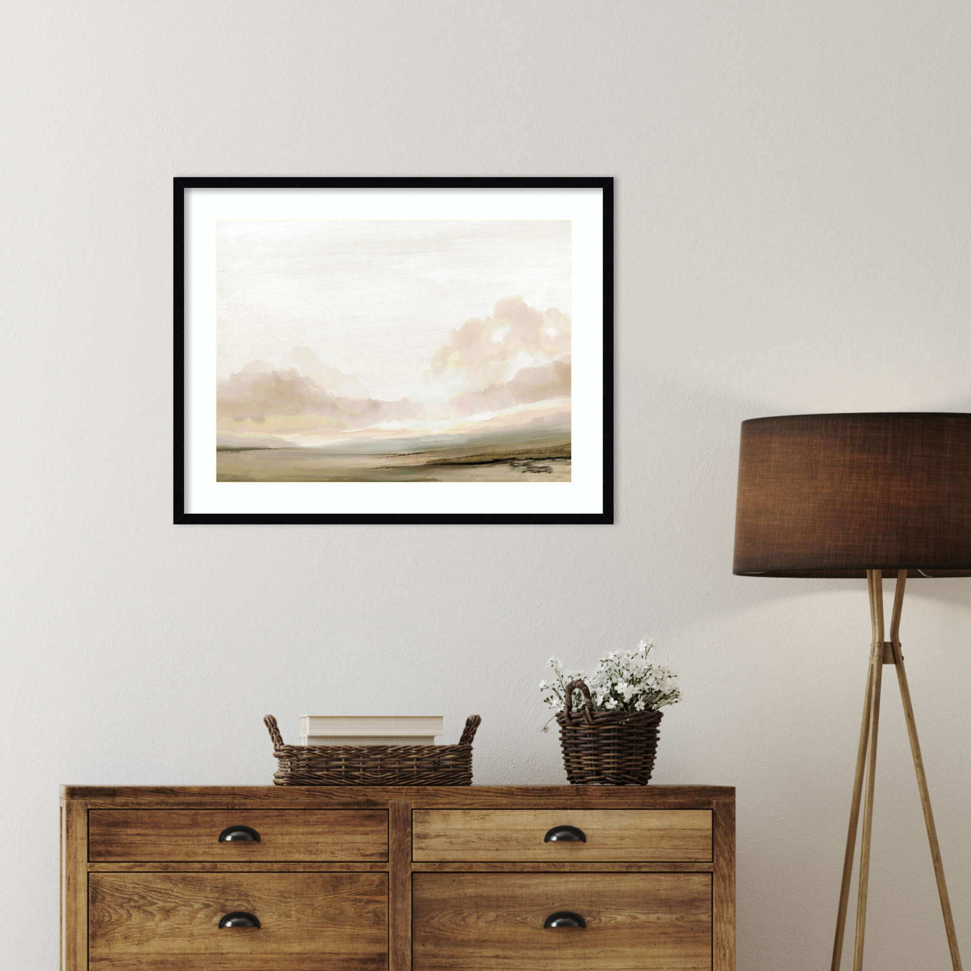 Southern Landscape by Dan Hobday, Black, 26" H x 33" W x 1" D