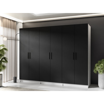 Nisean 6 Door Solid + Manufactured Wood Wardrobe