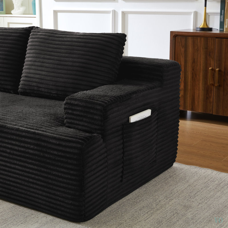 Canapé d'angle infonuagique en forme de L avec assise profonde, aucun assemblage requis, canapé-lit modulable pour salon, chambre, appartement
