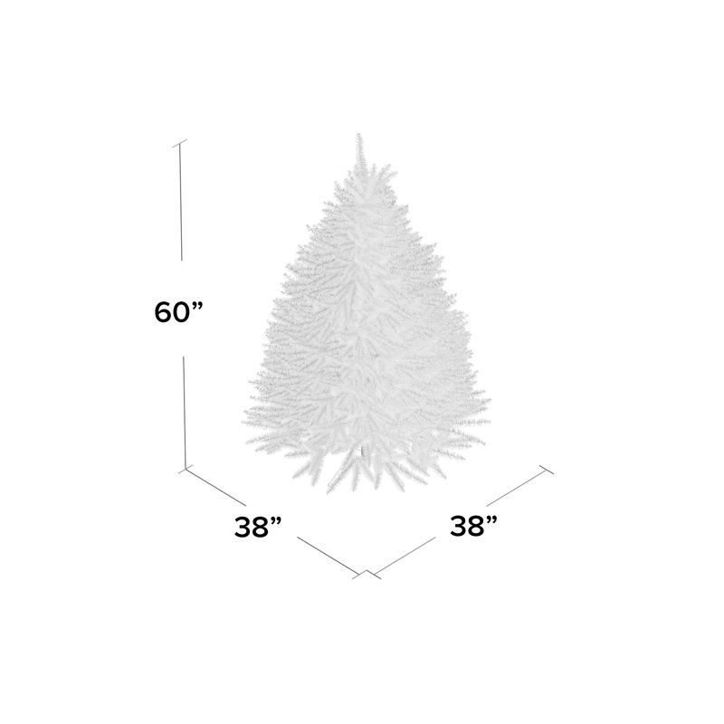 Matthias Lighted Artificial Pine Christmas Tree, 60" H x 38" W x 38" D