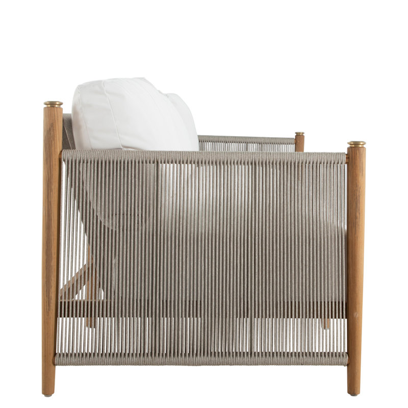 Pacifica Outdoor 3 - Seat Teak Patio Sofa with Sunbrella Cushions
