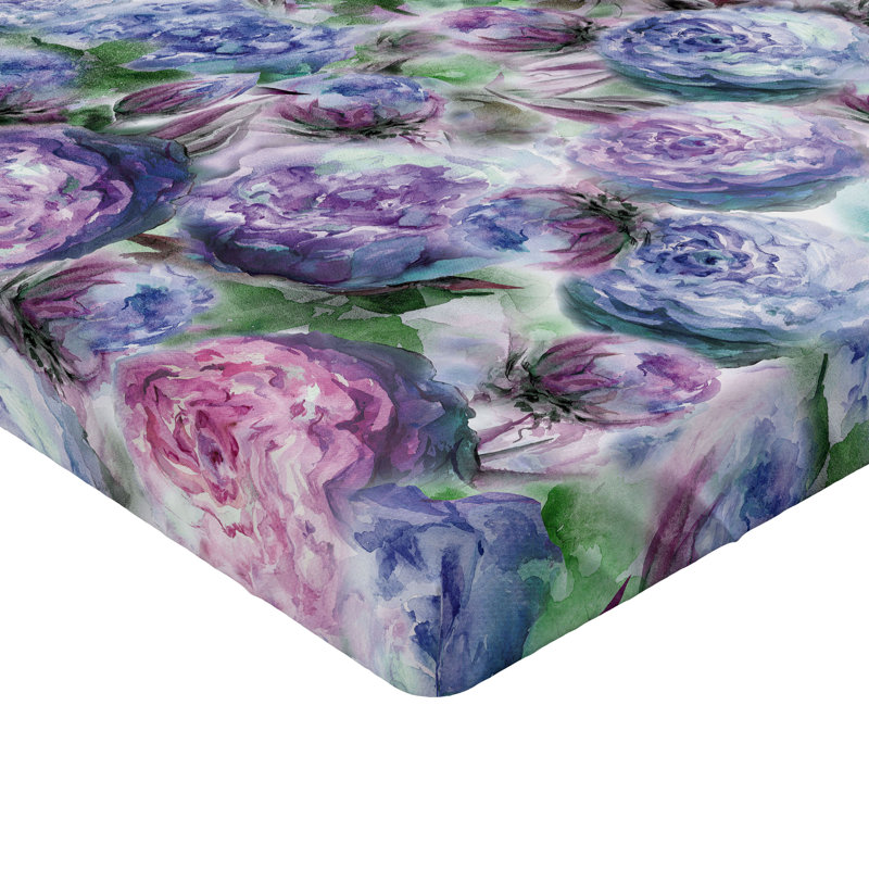 Drap-housse Ambesonne, Lavande, bleu, lilas pâle / floral, Drap-housse très grand californien