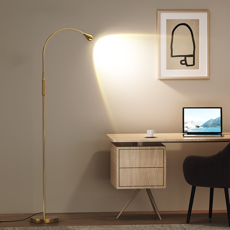 69" Adjustable LED Floor Lamp, Gold 