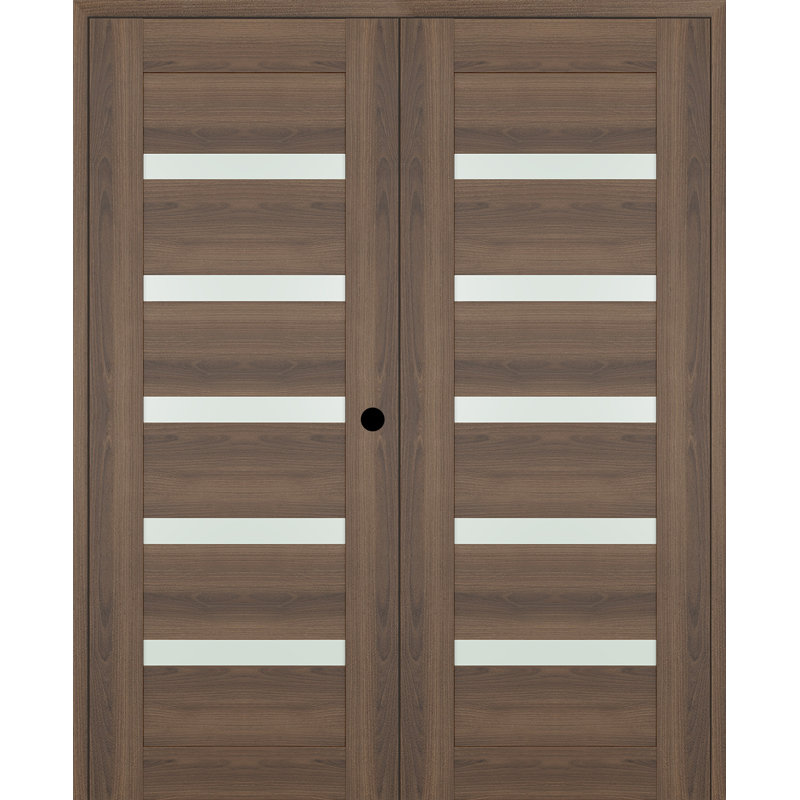 Portes françaises préfinies en bois massif massif, 59,5 po x 79,37 po, Pacane, Gauche