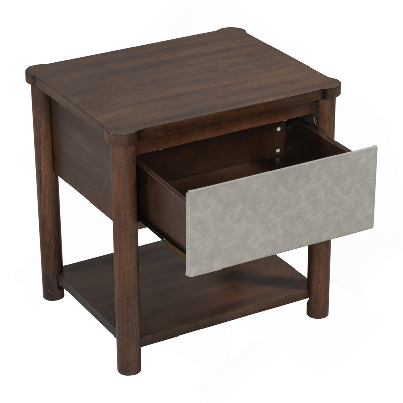 Table de chevet en bois, tables de chevet modernes avec tiroir, table de chevet Farmhouse, Noyer