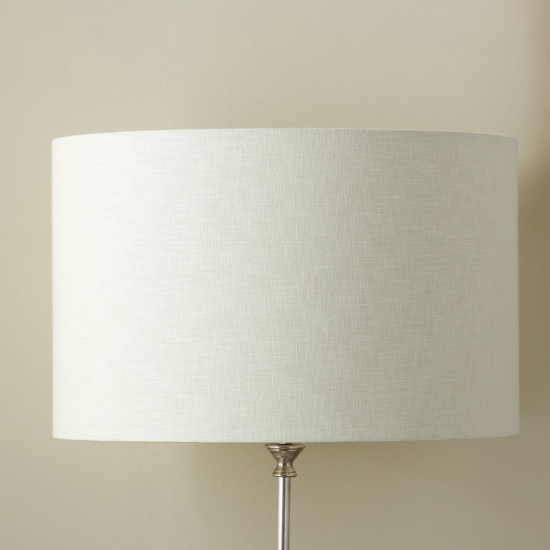 Lino Self Lined Linen Drum Shade, 23cm H x 35cm W x 35cm D, Cream