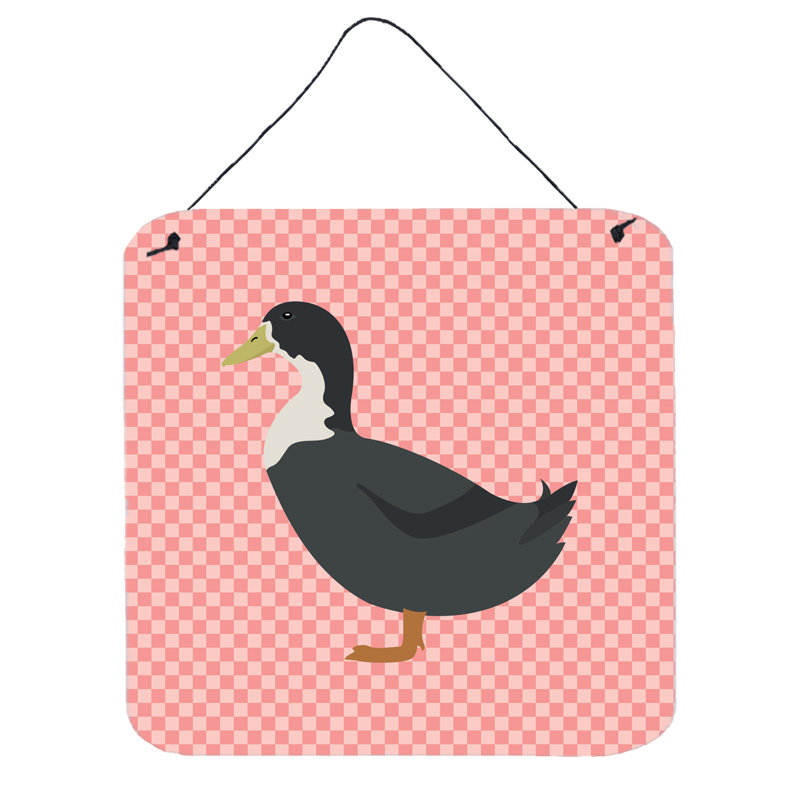 Décoration murale damier suédois canard, Rose