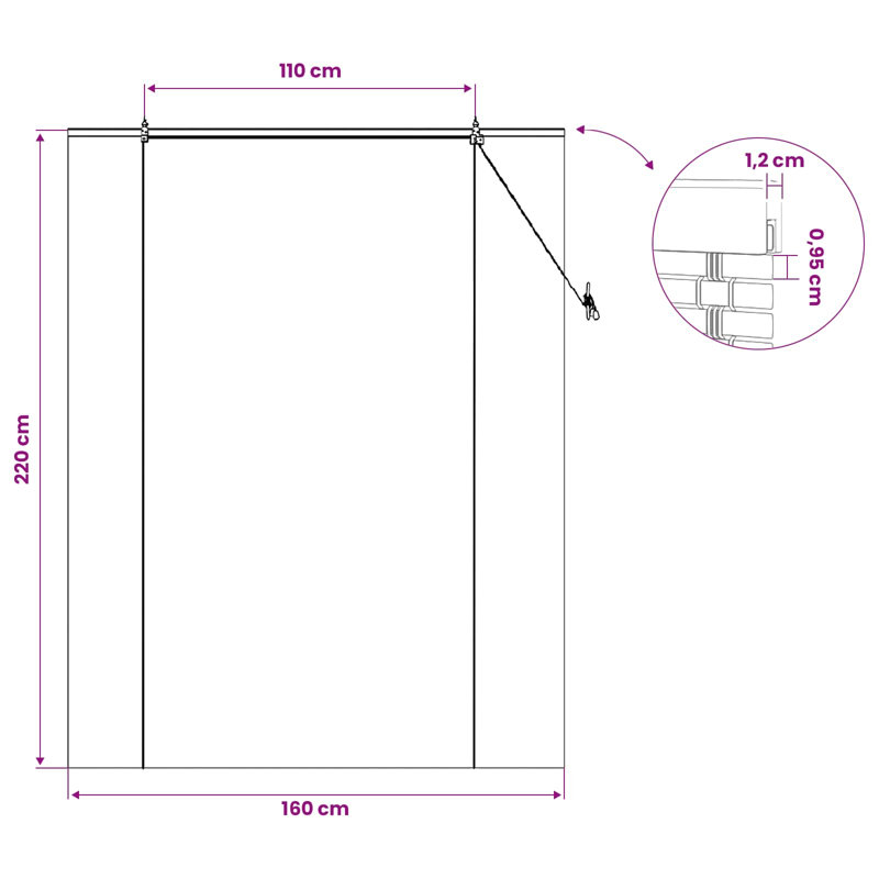 Bamboo Roller Blind, 160 cm W x 220 cm L