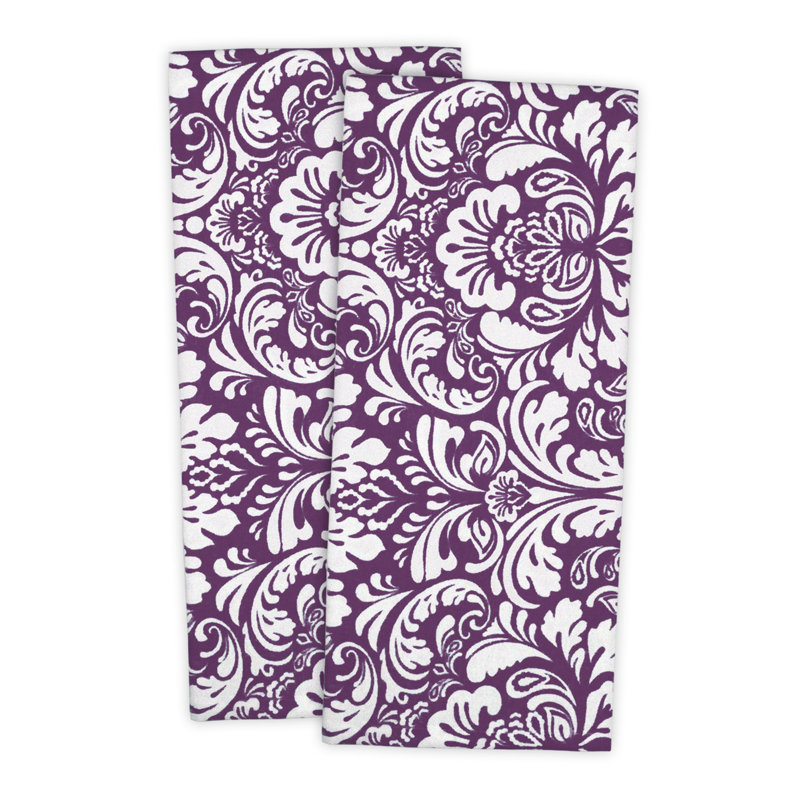 Angelia Cotton Waffle Dish Cloth Kitchen Towel, Egg Plant