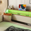 Lit de jour simple avec couchette en beige doux - Station de charge, lumières à DEL et taille de support de tête de lit-1880481165
