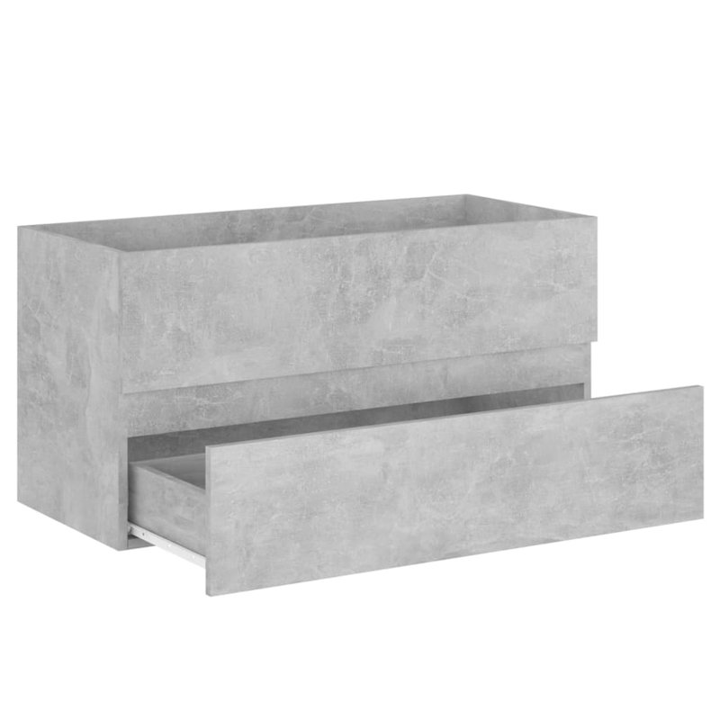Dellen 90cm Single Bathroom Vanity Base Only, Concrete Grey