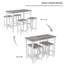 Ensemble de table de bar 5 pièces 5 pièces, avec structure en métal et panneau de fibres à densité moyenne, chêne blanc, L 47,5 po x l 23,7 po x H 35,5 po.-1184985344