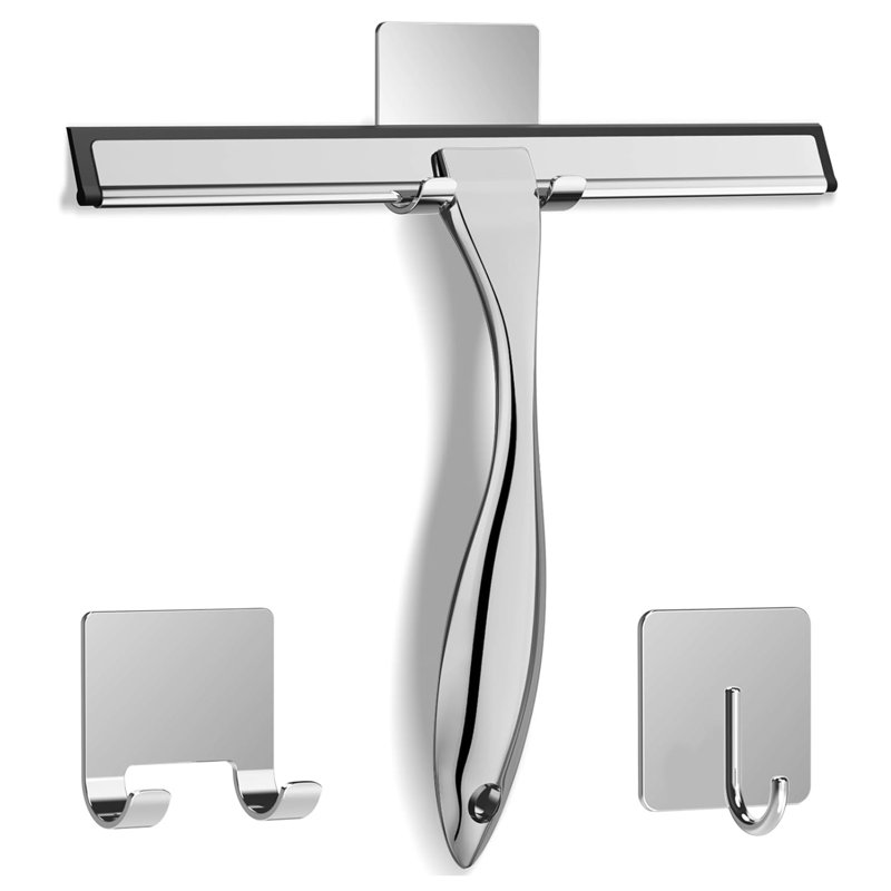 Raclette de douche en acier inoxydable Adaley, Argent