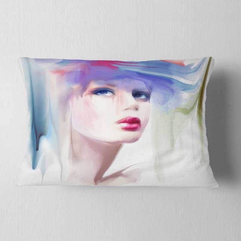 Portrait of Beautiful Girl - Coussin décoratif imprimé Street Art