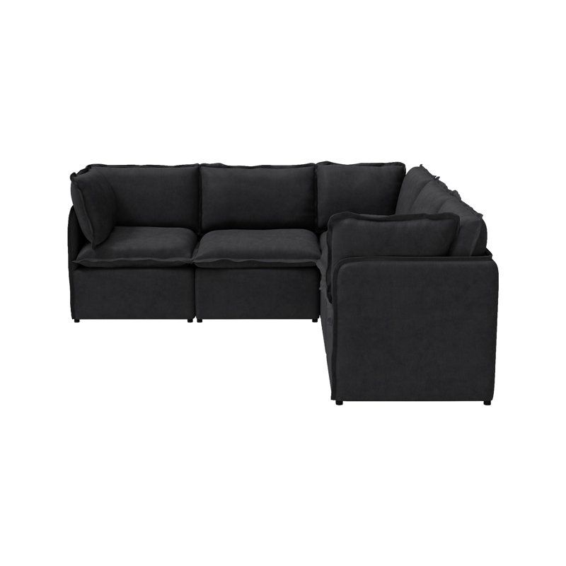 Ensemble de canapé modulaire 5 pièces, grand canapé modulaire personnalisable avec structure en fer léger et housse