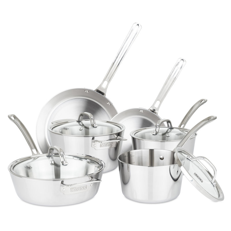Viking Contemporary 3-Ply Stainless Steel 13pc Cookware Bundle