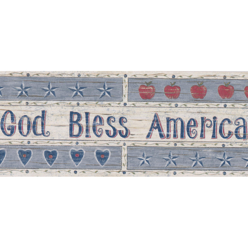 Bordure de papier peint abstrait Amelio God Bless America
