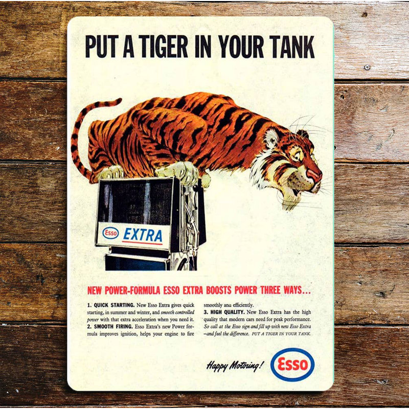 Esso Put A Tiger In Your Tank Happy Motoring - No Frame Print on Metal