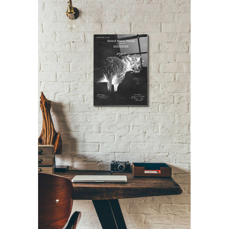 «Hoodwink Blueprint Vernis Chalkboard», art mural en verre acrylique, H 16 po x l 12 po x P 0,12 po