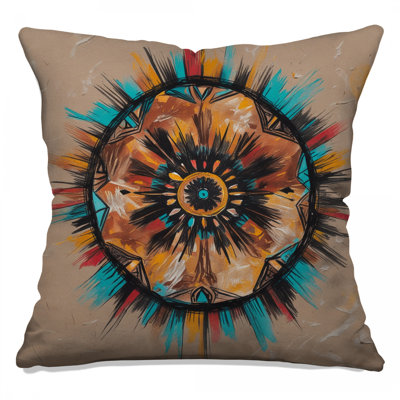 Abstract Sunburst Pattern Double Sided Throw Pillows