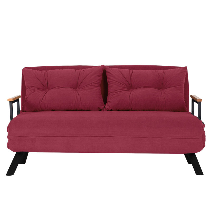 Canapé-lit rembourré 54,3 po Sherri-Ann, 100 % polyester marron