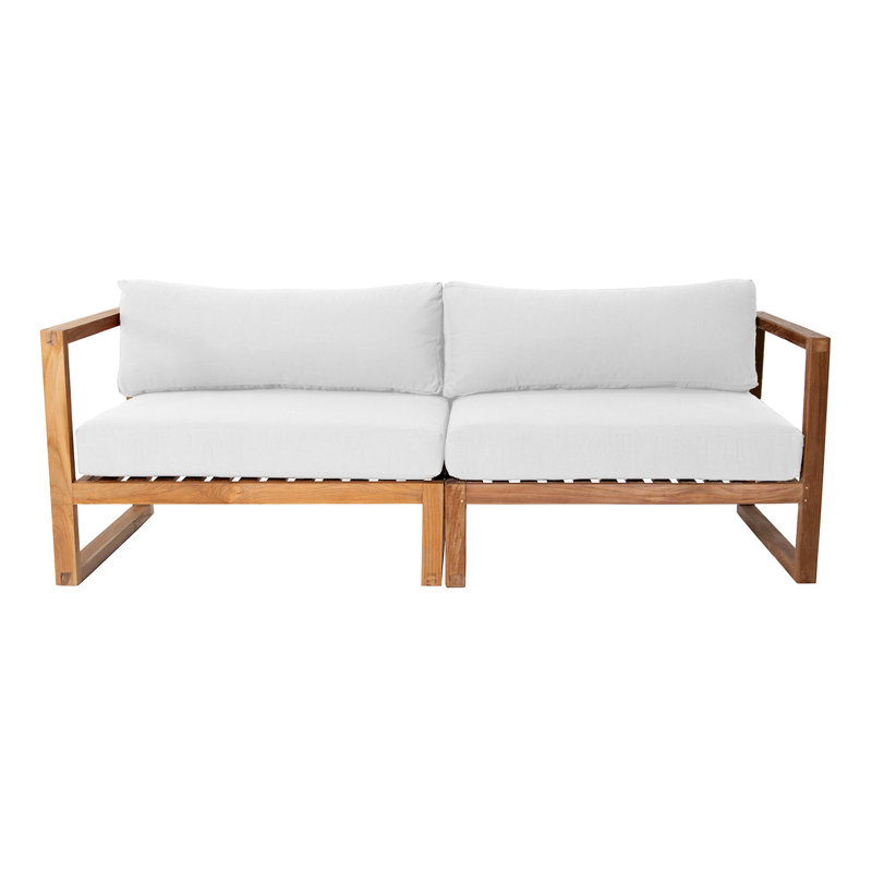 Jalyric 84'' Teak Outdoor Sofa, White
