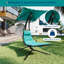 Chaise longue avec baldaquin et auvent pour parasol-115734105