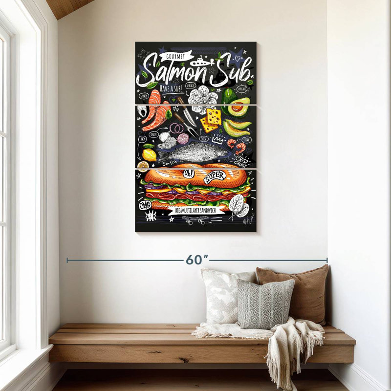 Yarlin Salmon Sub Sandwich, 45" H x 28" W