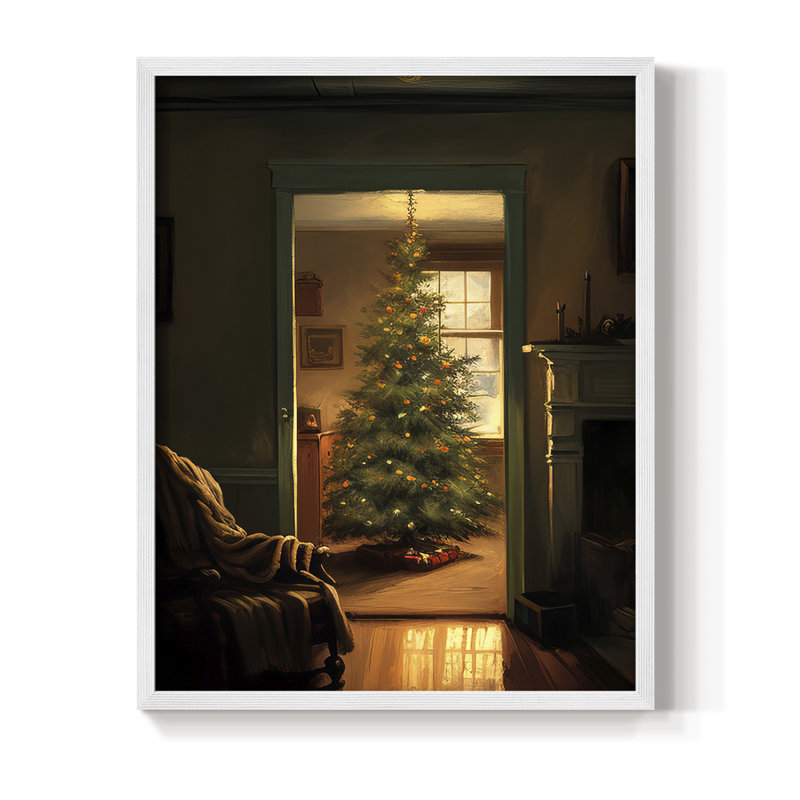«Christmas Holiday Art» DCIX, reproduction d'art encadrée, 30" H x 24" W, White