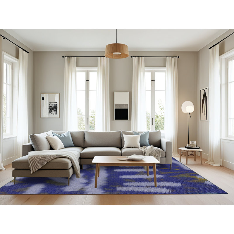 Tapis de zone mauve à motifs, Rectangle 8 pi x 10 pi