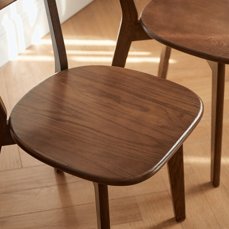 Solid Wood Dining Chair, Natural Oak 1PCS, Walnut