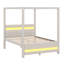 Grand lit plateforme à baldaquin tapissier avec lumières DEL