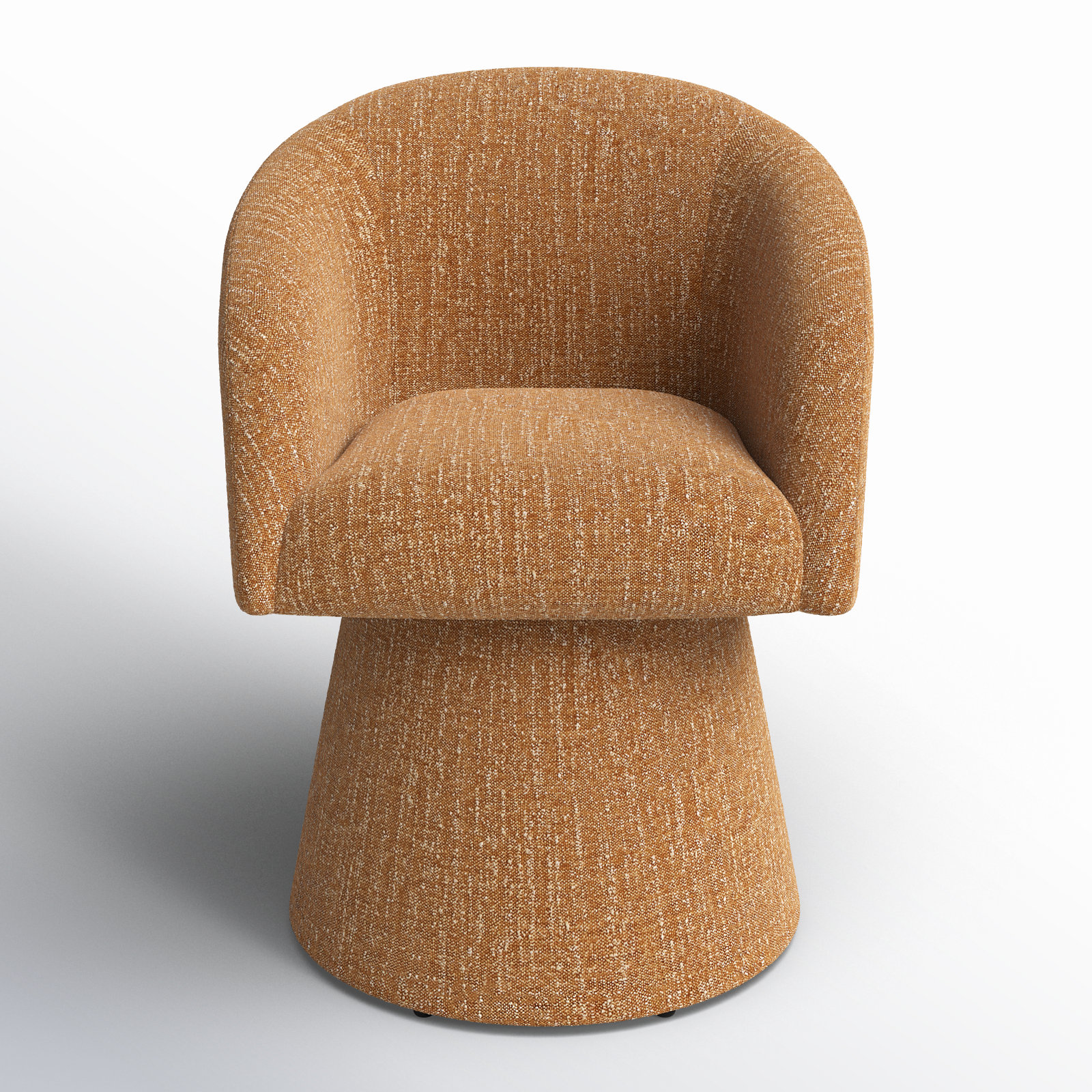 Kyo Swivel Linen Armchair, Mellow Mustard Boucle