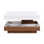 Table basse rotative à 360 ° avec trois plateaux amovibles, table de bout en bois de ferme à 2 niveaux avec rangement pour le salon, blanc, 27,5 po x 27,5 po ON-TREND