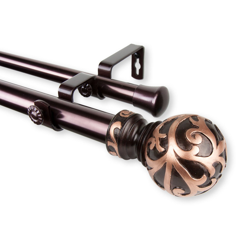 Tringle à rideaux double, Bronze, 48 po à 84 po