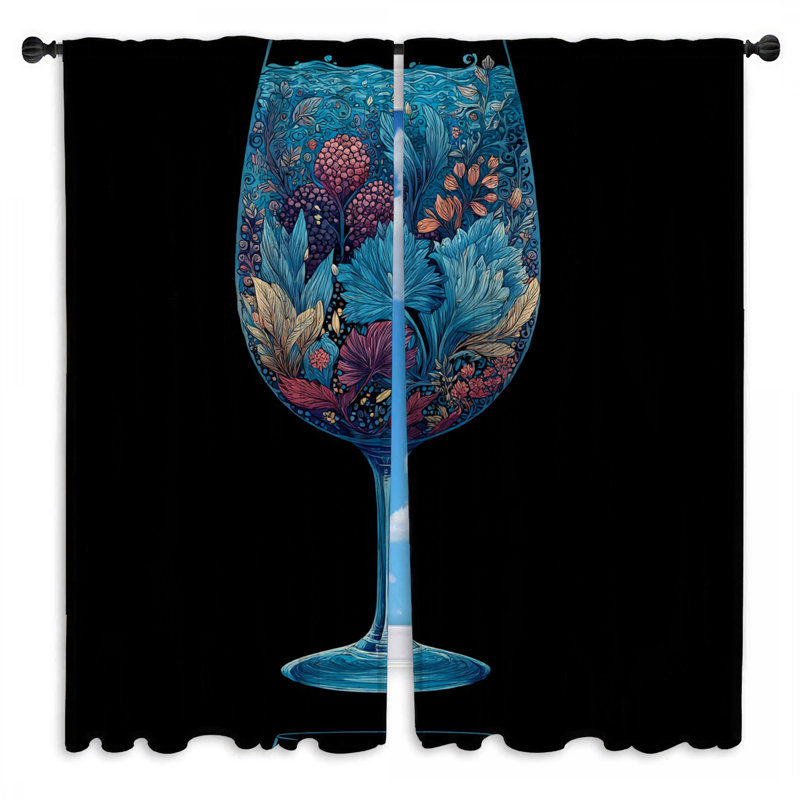 Rideaux de fenêtre en verre à motif floral transparent et obscurcissant - 2 panneaux, 40in x 60in - 2 panels