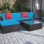 Ensemble de conversation modulaire en rotin avec coussins 5 pièces Huang-937502094-822203566